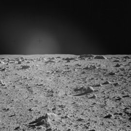 A Wide image of the Moon's rocky surface taken on Apollo 14 mission.
Source:
https://www.history.nasa.gov/alsj/a14/images14.html#9234