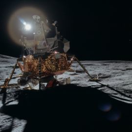 Images of the Lunar Module taken in the shade of the Sun.
Source: https://www.history.nasa.gov/alsj/a14/images14.html#9234