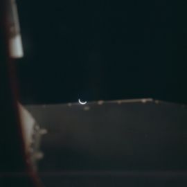 Image of Earth taken from the window of the Apollo 14 Astronaut on the Moon.
Source:
https://www.history.nasa.gov/alsj/a14/images14.html#9234